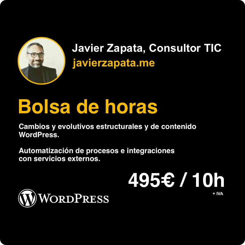 Bolsa de horas cambios y evolutivos WordPress